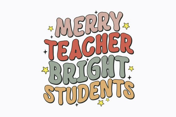 Christmas Merry Teacher Bright Retro Svg: A Graphics Gem for Crafts