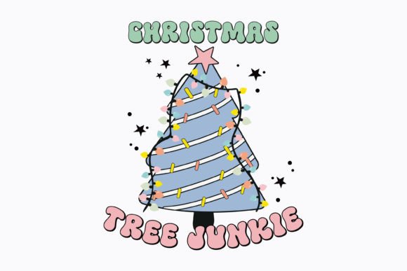 Christmas Tree Junkie Retro Svg: A Festive Graphics Gem for Crafters