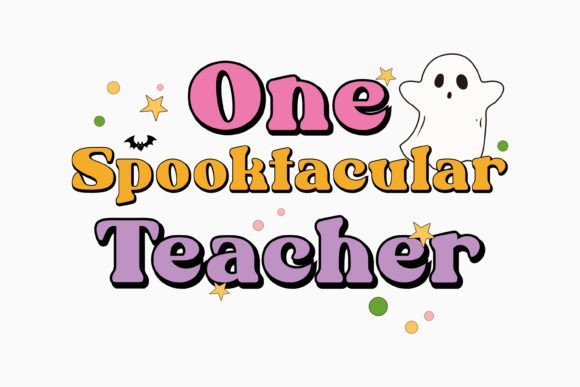 One Spooktacular Teacher Halloween Retro Graphics for Crafts