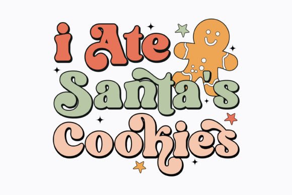 Retro Christmas Graphics for Crafts: I Ate Santa's Cookies